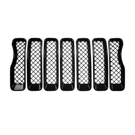 COAST2COAST Overlay Chrome Plated Grille Insert for 2019-2019 Jeep Wrangler; Black C2C-GI490BLK